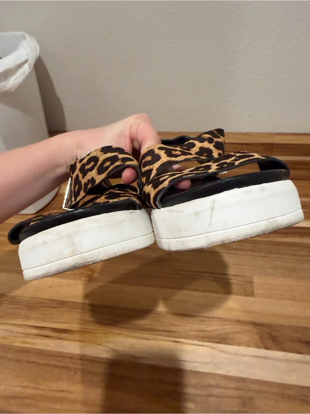 Leopard Print Platform Sandals - Women's Animal Print Comfort Sandal